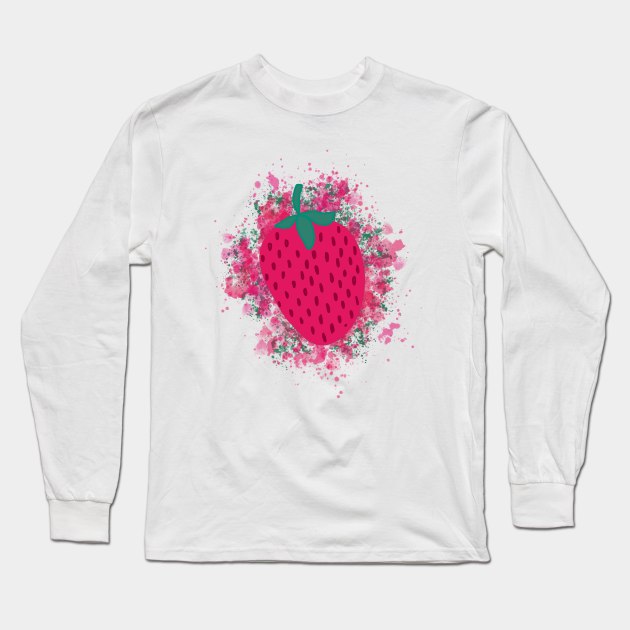 Speckled Strawberry Long Sleeve T-Shirt by Haleys Hand